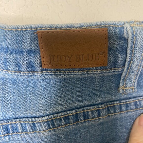 Judy Blue Cropped Flare Jeans Womens 3XL Light Wash Denim Raw Hem - Picture 9 of 14